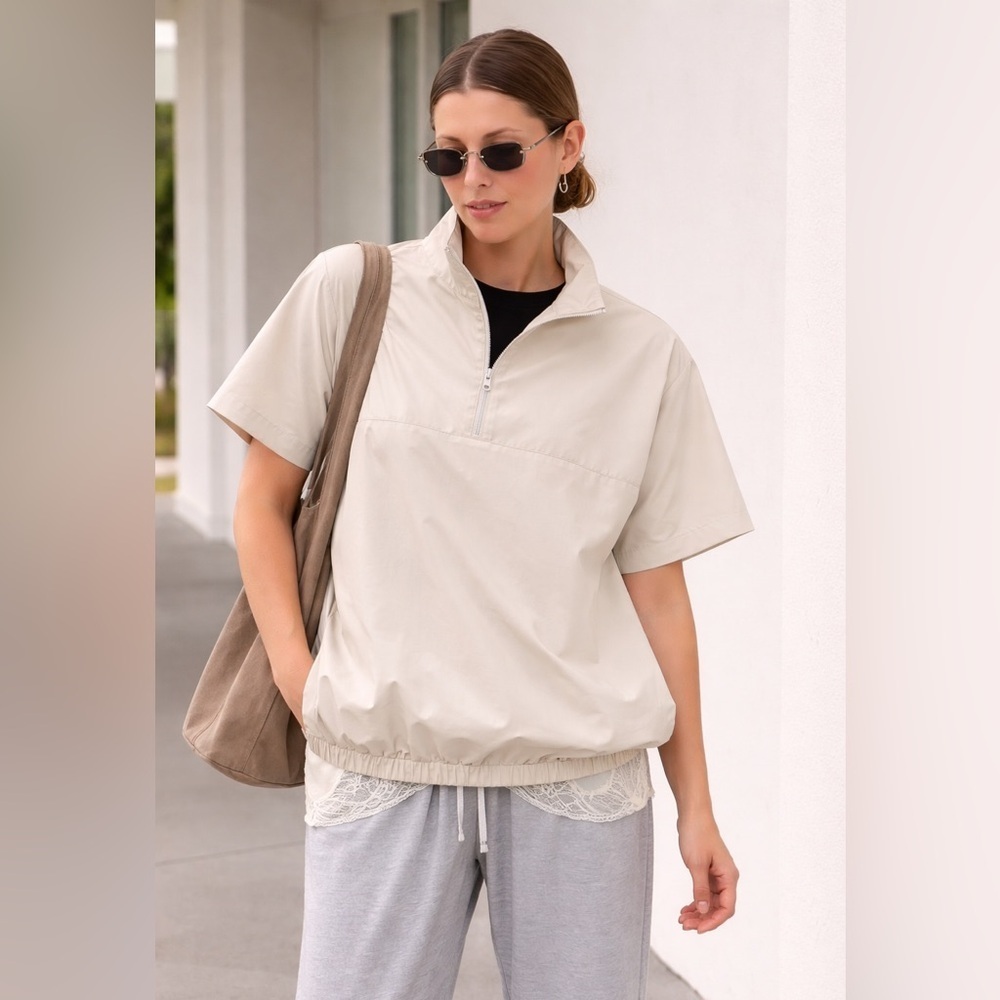 BMW LIFESTYLE Unisex Utility Puullover Jacket Minimalist 1/4 Zipper Athleisure